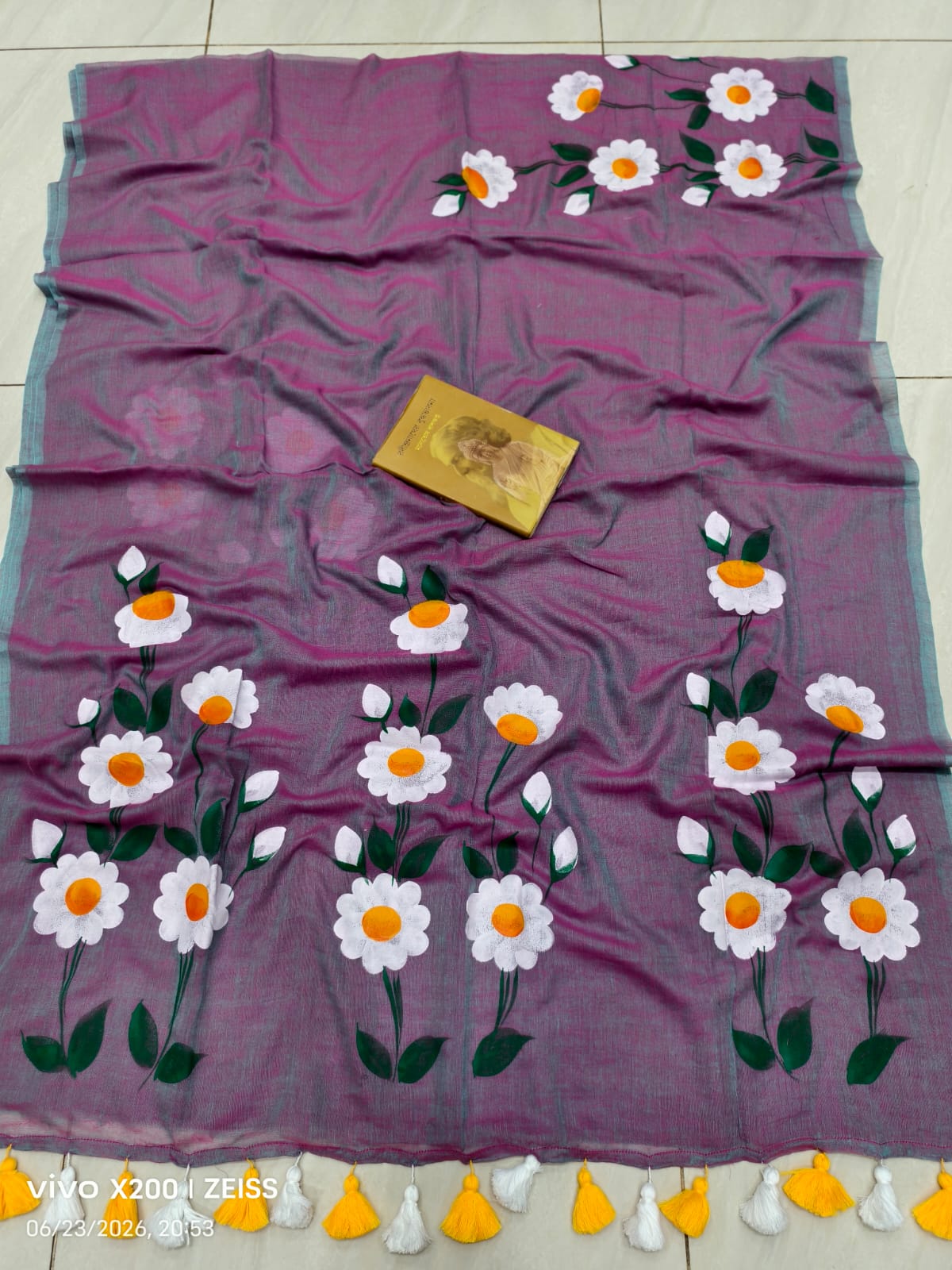 Exclusive Hand Painted Mulmul Cotton Saree