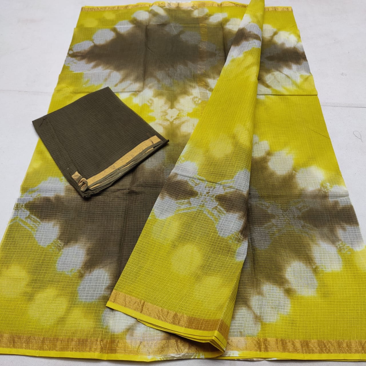 Kota Doria Pure Cotton Shibori Tie & Dye Saree