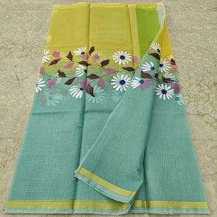 Cotton Kota Hand Brush Paint Saree