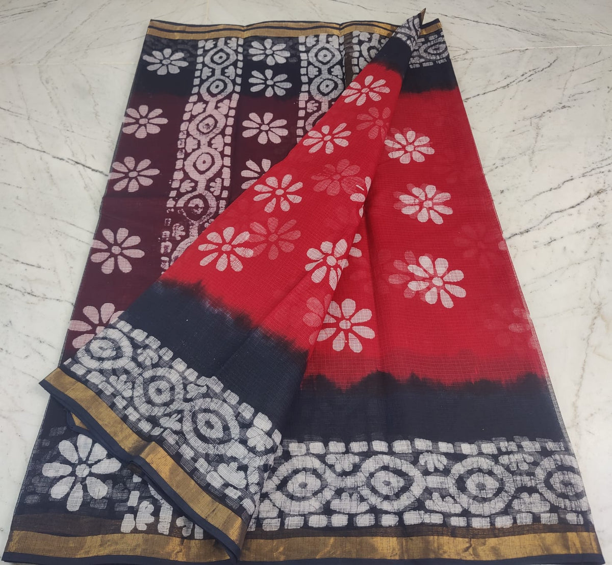 Pure Cotton Kota Doria Printed Saree
