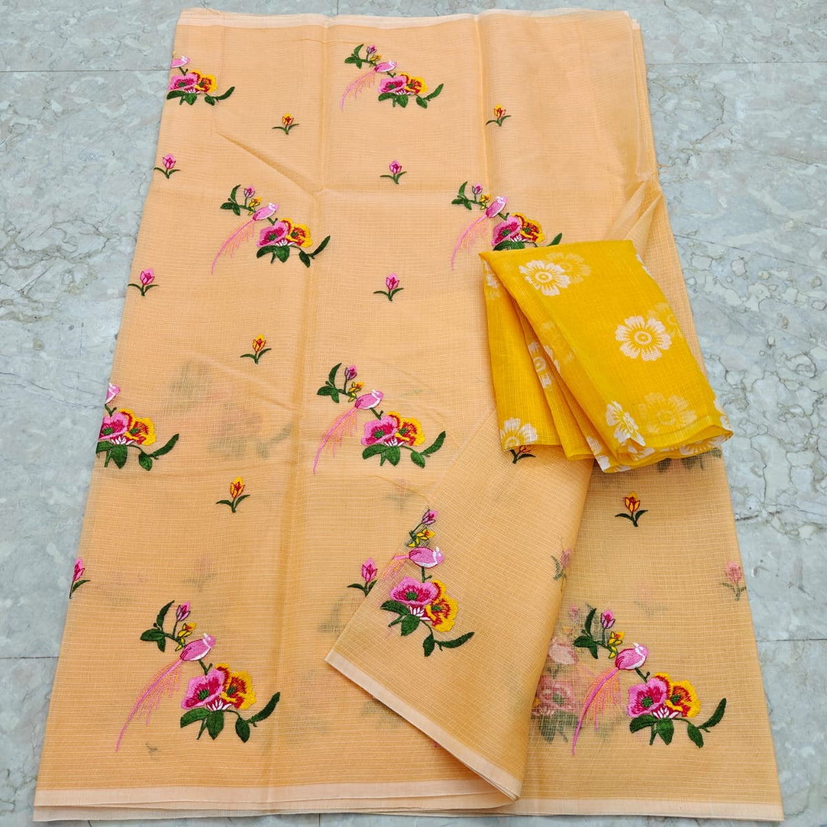 Cotton Kota Saree with Embroidery Work