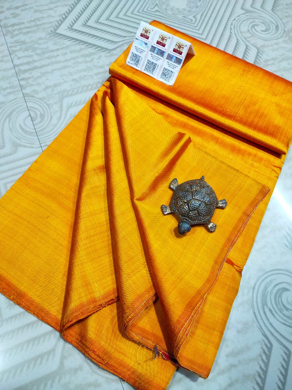 Plain Bishnupuri Pure Katan Silk Saree