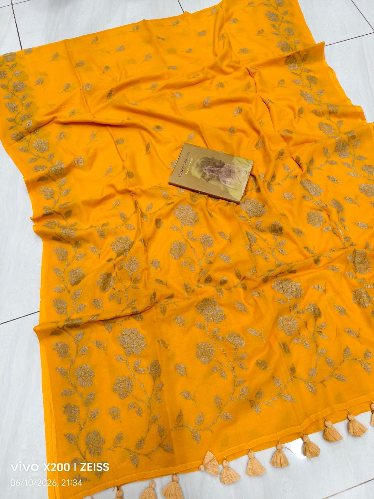 Floral Printed Mulmul Cotton Saree