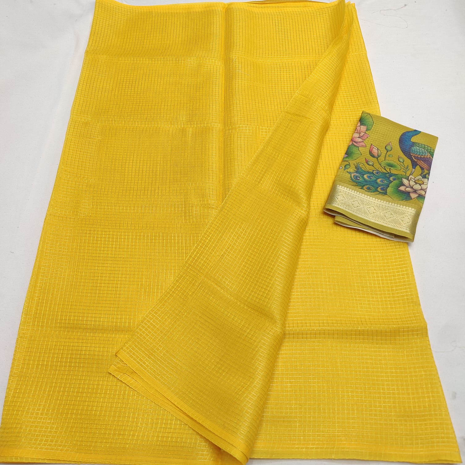 Kota Doria Digital Print Saree