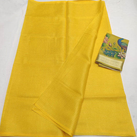 Kota Doria Digital Print Saree