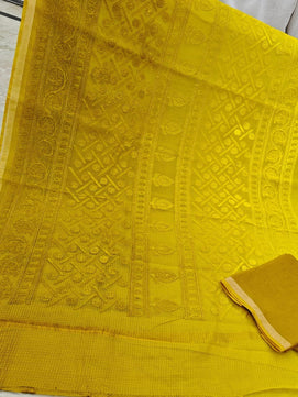 Pure Cotton Kota Saree with Embroidery Work