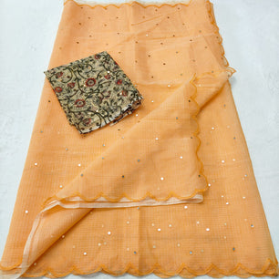 Kota Doria Mirror Work Saree