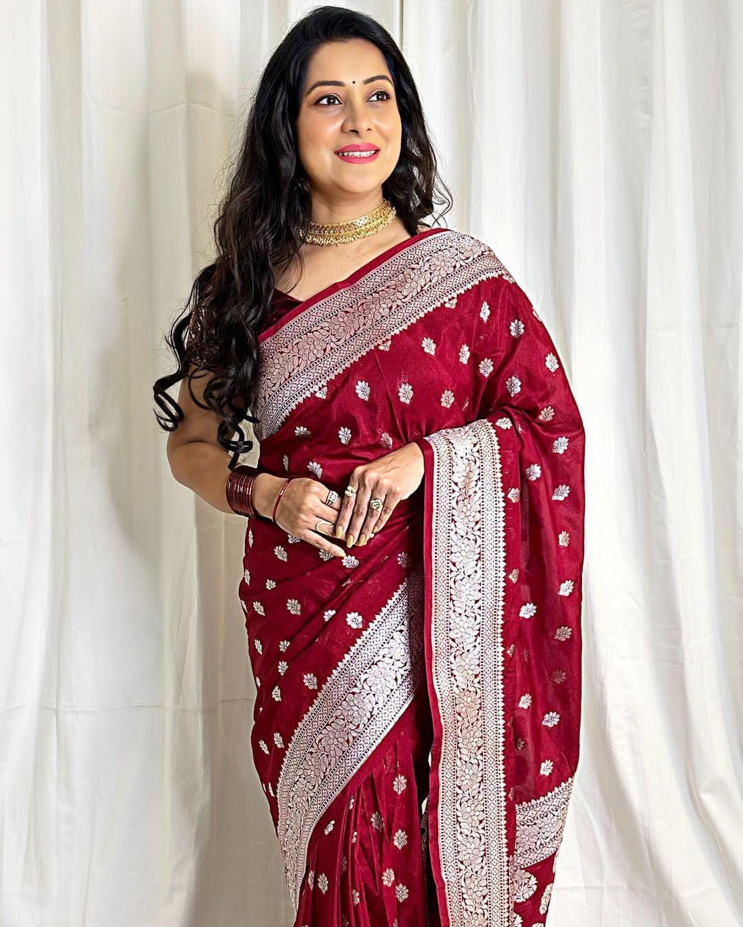 Banarasi Georgette Katan Handloom Silk Saree