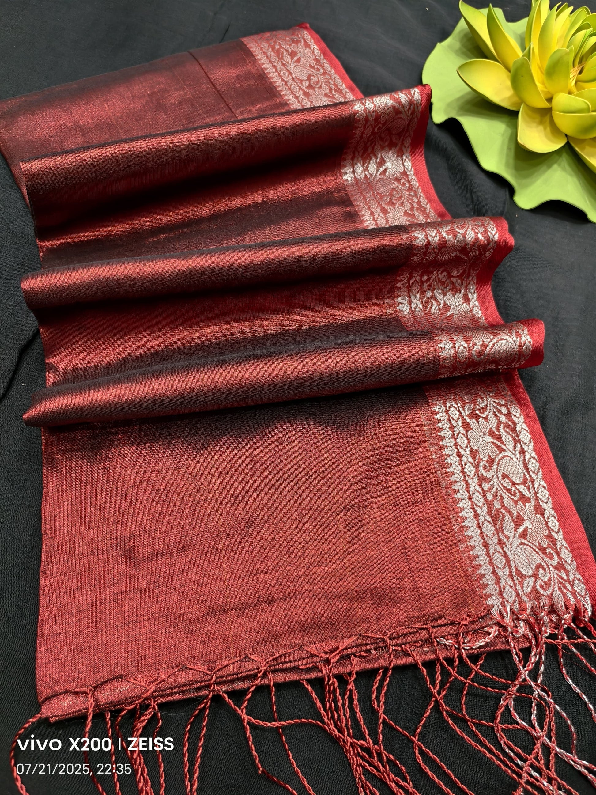 Traditional South Indian Border Tissue Cotton Saree