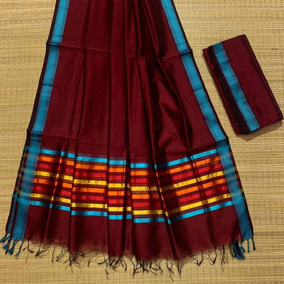 Maheshwari Design Cotton Silk Saree