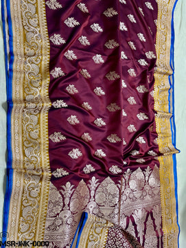 Banarasi Handloom Mashru Satin Katan Soft Silk Saree