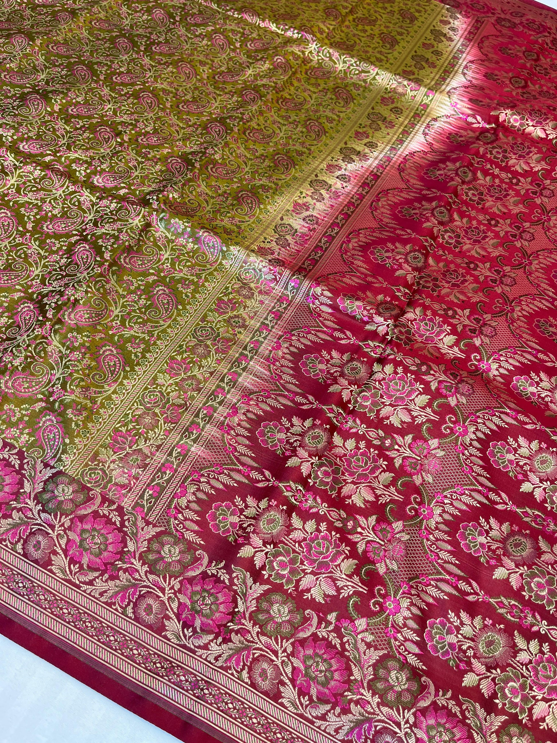 Banarasi Mashru Jamdani Silk Saree