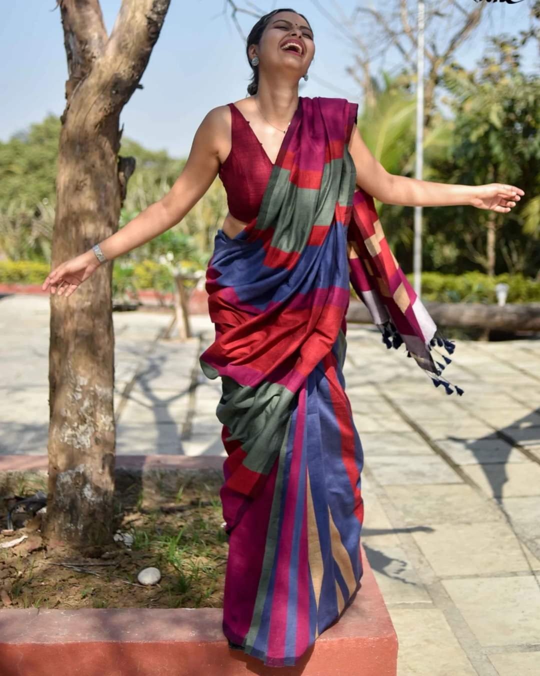 Elegant Sico Stripe Saree