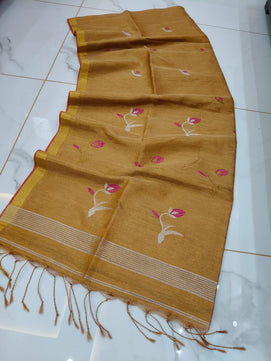 Exclusive Tissue Linen Jamdani Saree