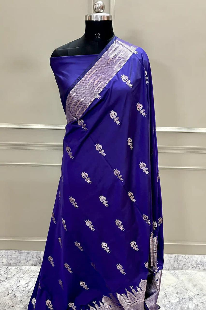 Double Katan Soft Silk Saree