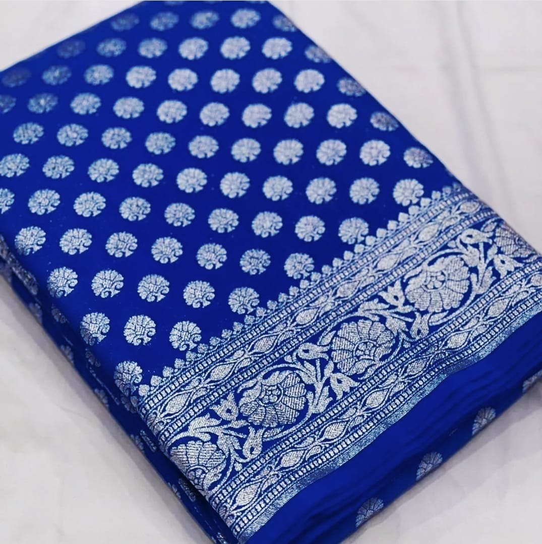 Banarasi Handloom Katan Georgette Soft Silk Saree