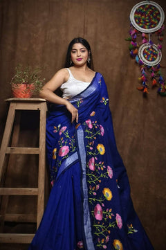 Linen by Linen Saree with Embroidery