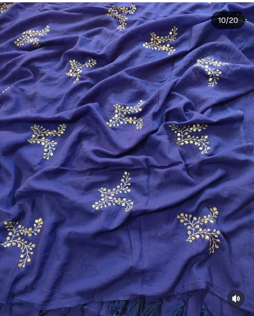 Exclusive Mirror Work Mulmul Cotton Saree