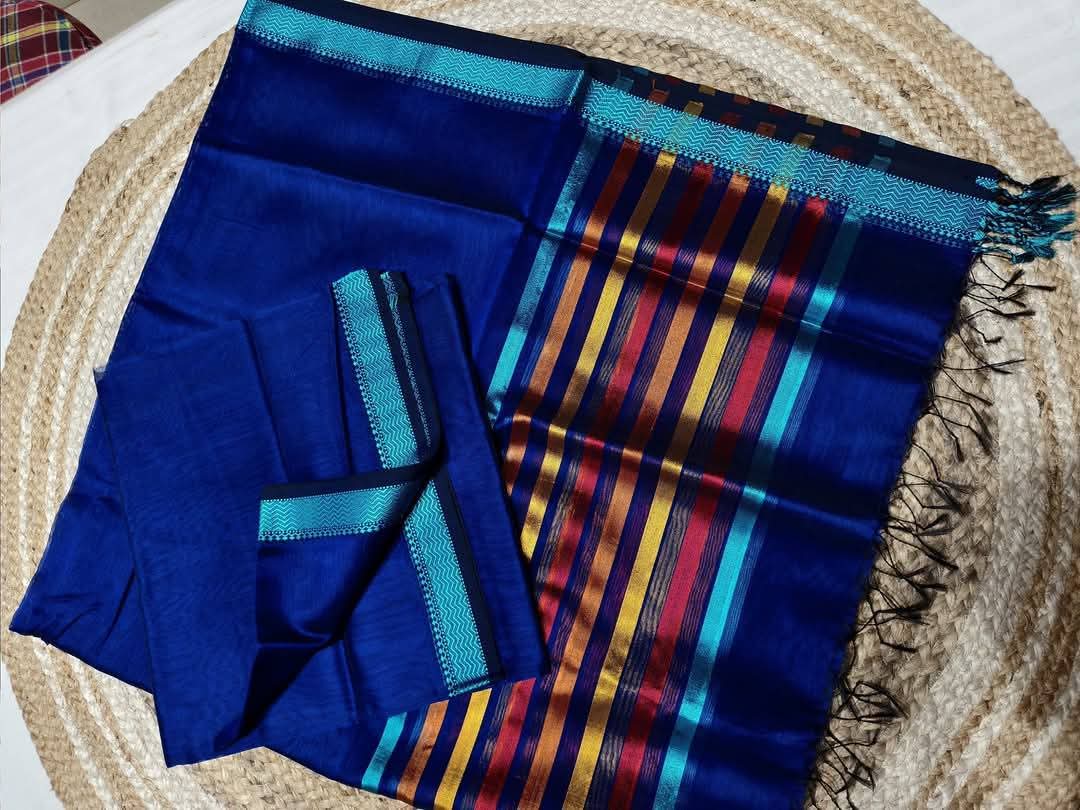 Maheshwari Design Cotton Silk Saree