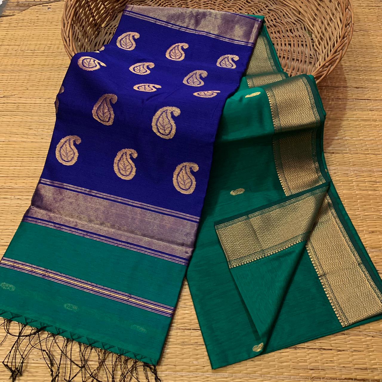 Handloom Maheshwari Mango Buta Saree