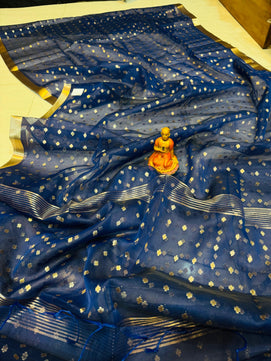 New Exclusive Organza Muslin Buti Saree