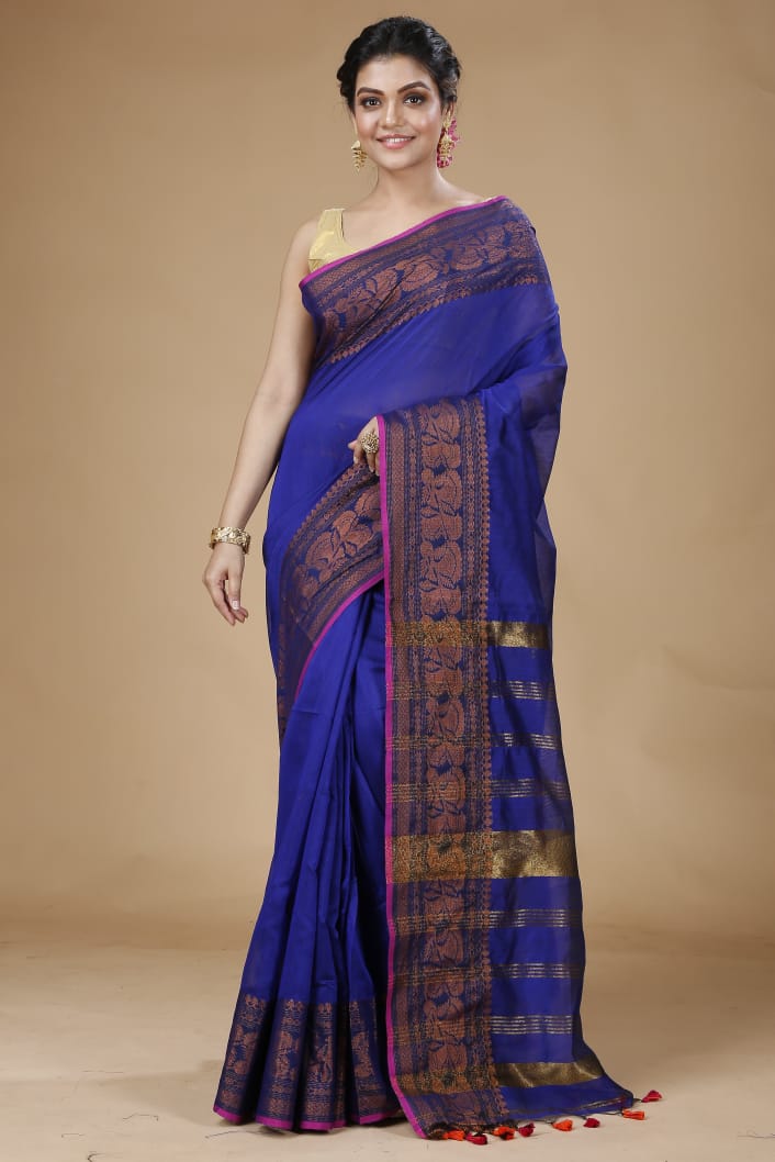 Handloom Pata Copper Zari Saree