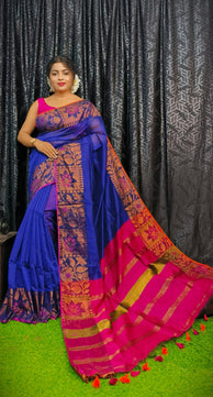Handloom Copper Zari Meena Saree