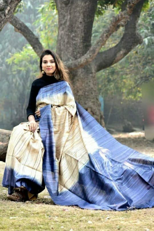 Tussar Ghicha Silk Saree