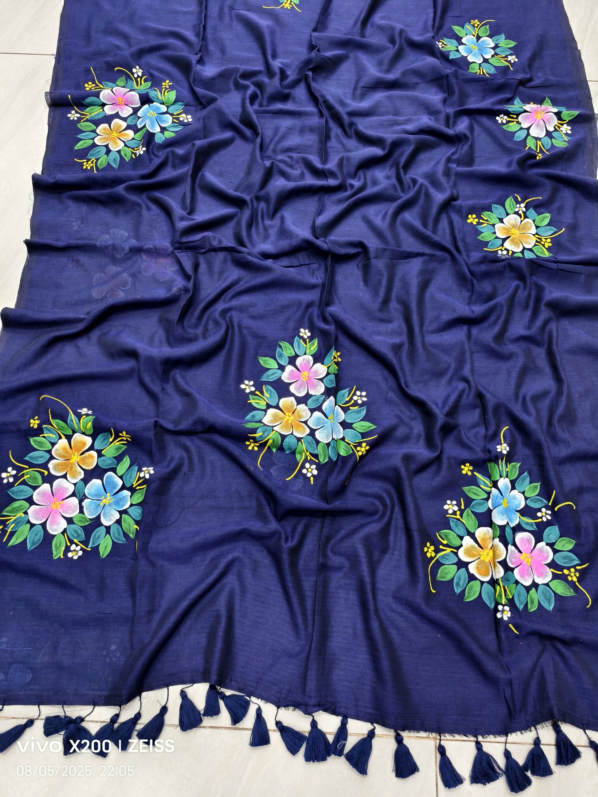 Mulmul Cotton Hand-Painted Saree