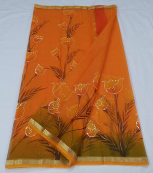 Kota Doria Hand Painting Saree