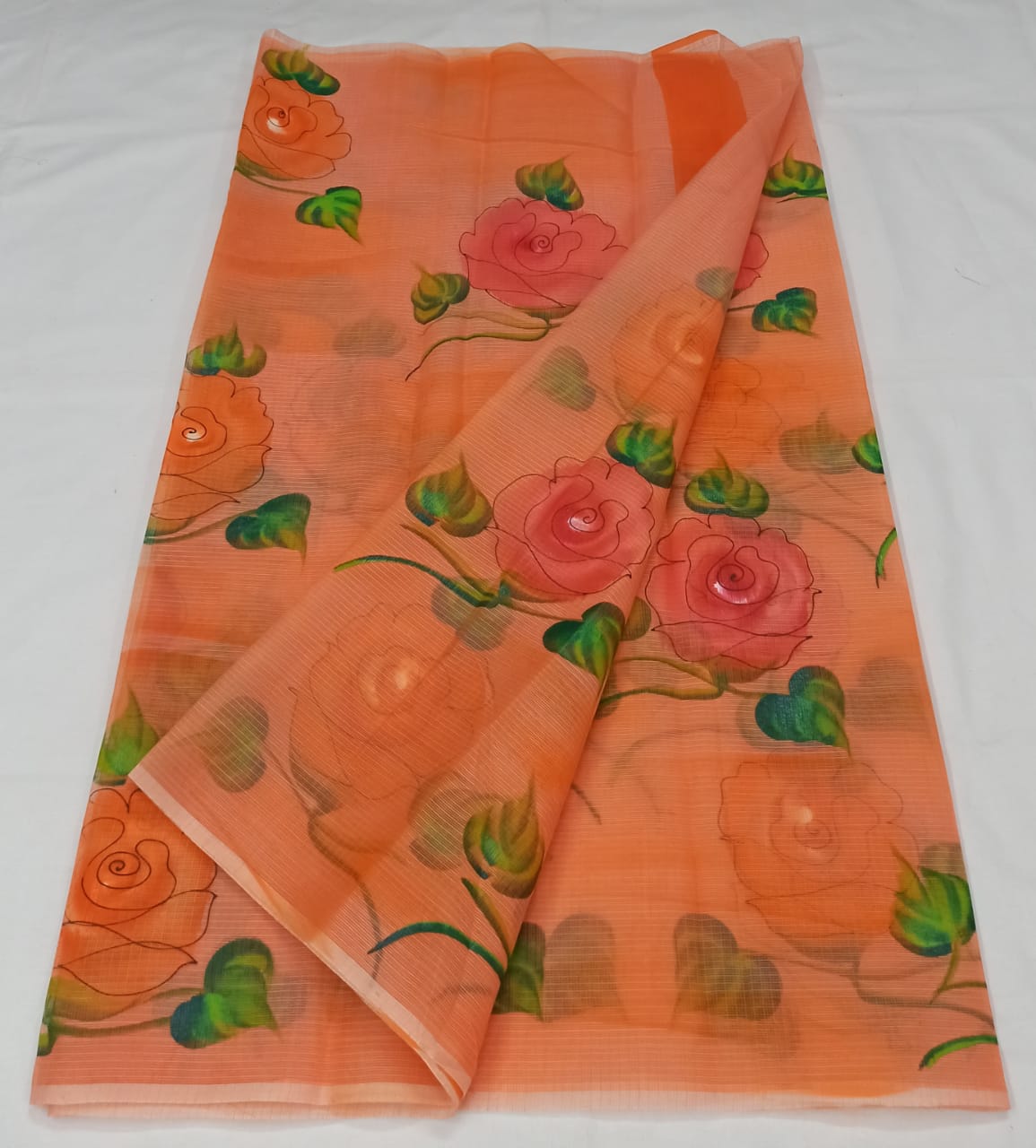 Kota Doria Hand Painting Saree