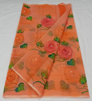 Kota Doria Hand Painting Saree