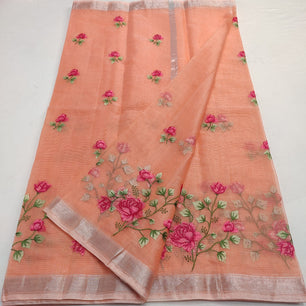 Kota Doria Embroidery Saree