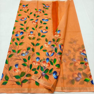 Kota Doria Hand Painted Saree