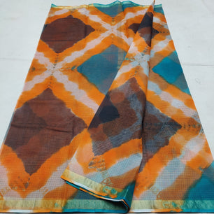 Kota Doria Pure Cotton Shibori Tie & Dye Saree