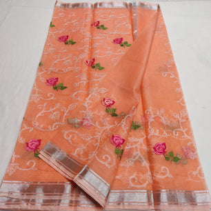 Kota Doria Embroidery Saree