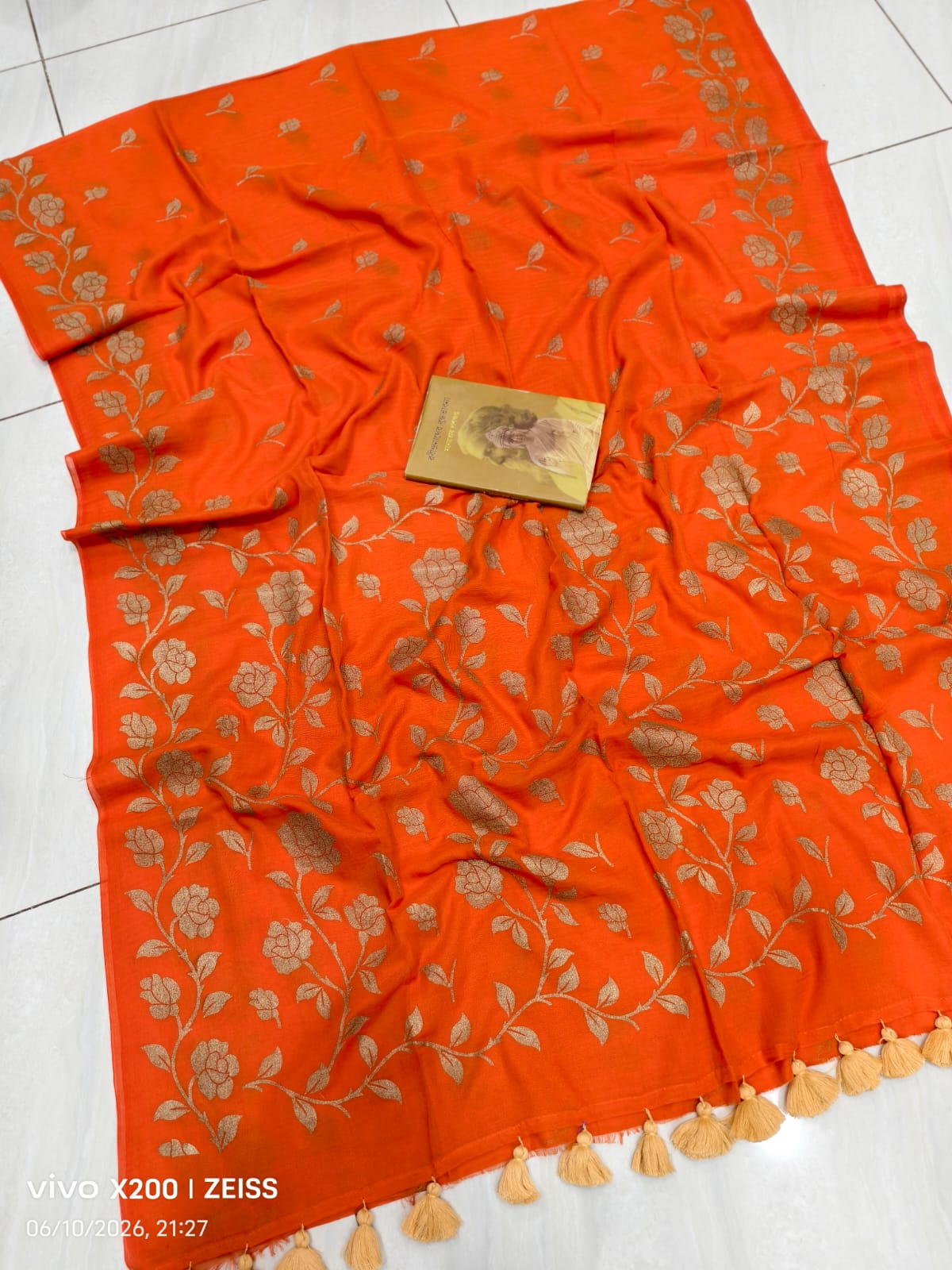 Floral Printed Mulmul Cotton Saree