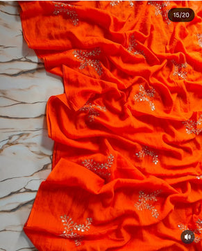 Exclusive Mirror Work Mulmul Cotton Saree