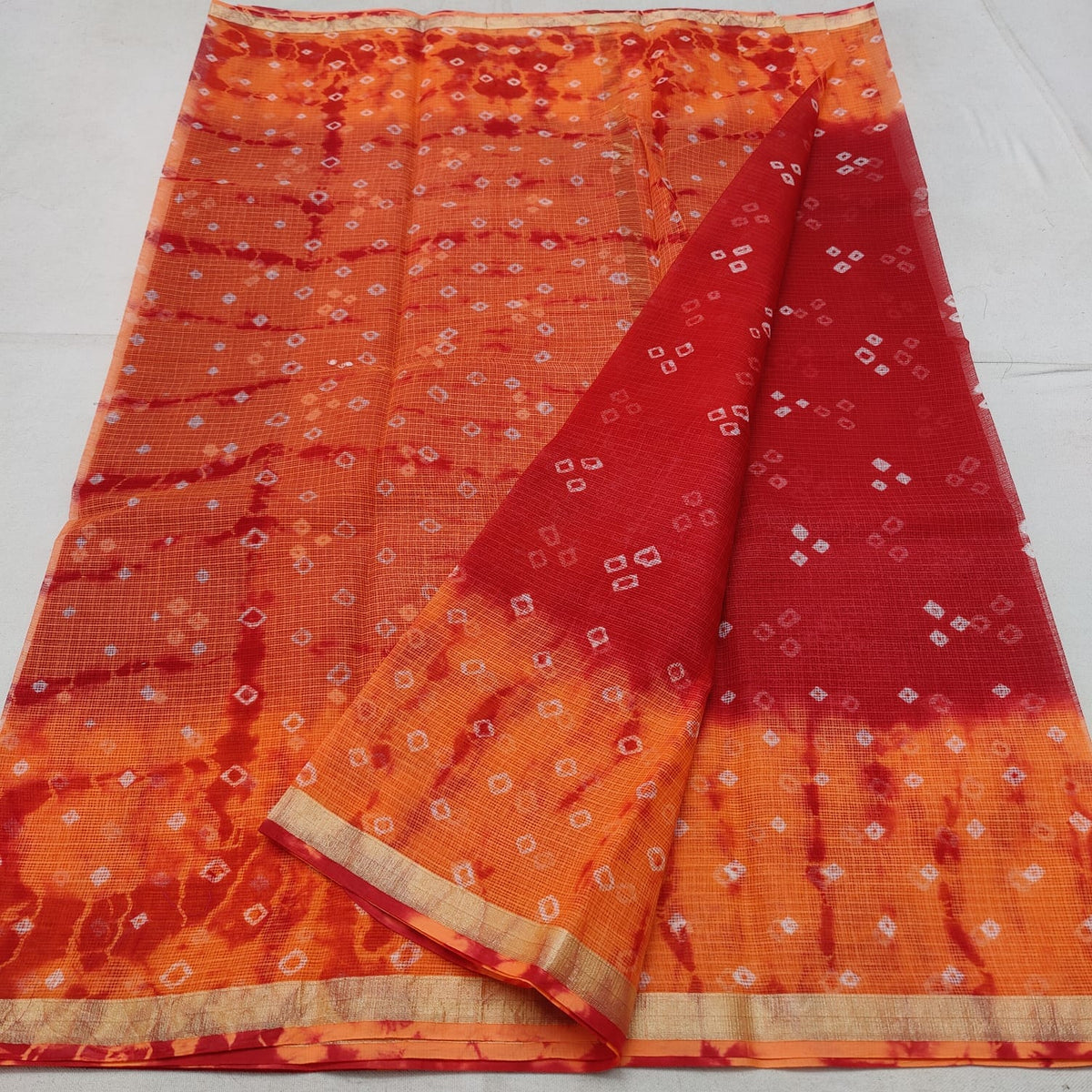 Pure Cotton Kota Doria Hand-Dyed Saree