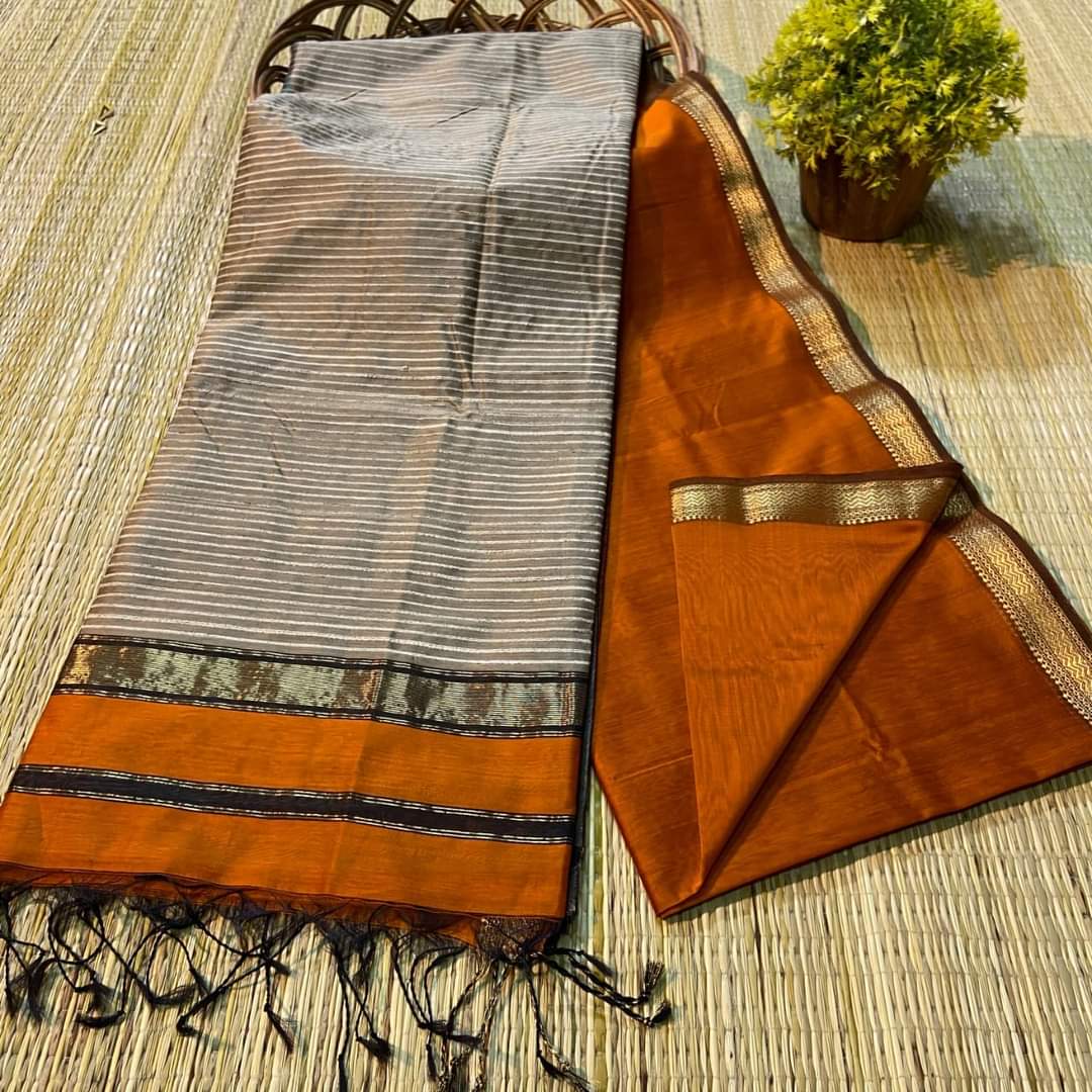 Handloom Maheshwari Soft Silk Cotton Saree