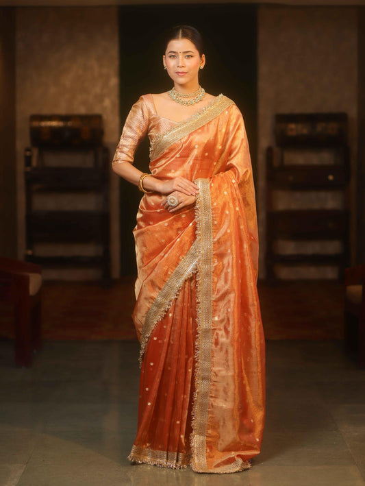 Banarasi Tissue Silk Saree with Lace Work