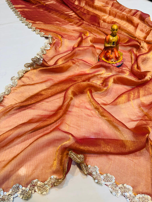 New Exclusive Tissue Saree with Soft Glossy Finish
