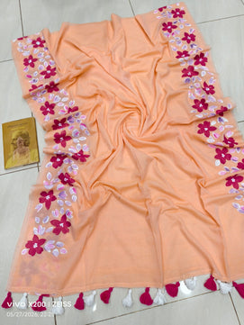 Hand Painted Mulmul Cotton Saree