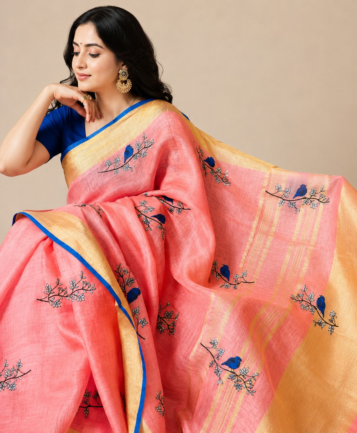 Exclusive Linen Saree