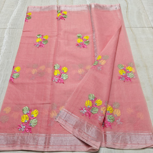 Cotton Kota Embroidery Saree