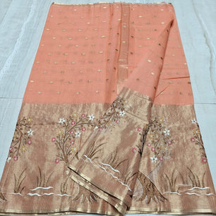 Kota Tissue Embroidery Saree