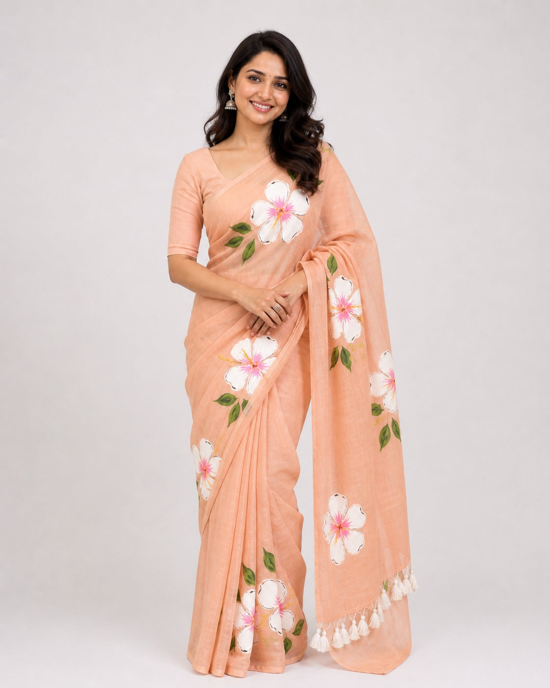 Mulmul Cotton Handprint Saree