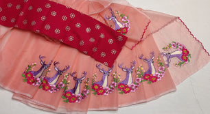 Kota Doria Mix Cotton Embroidery Saree