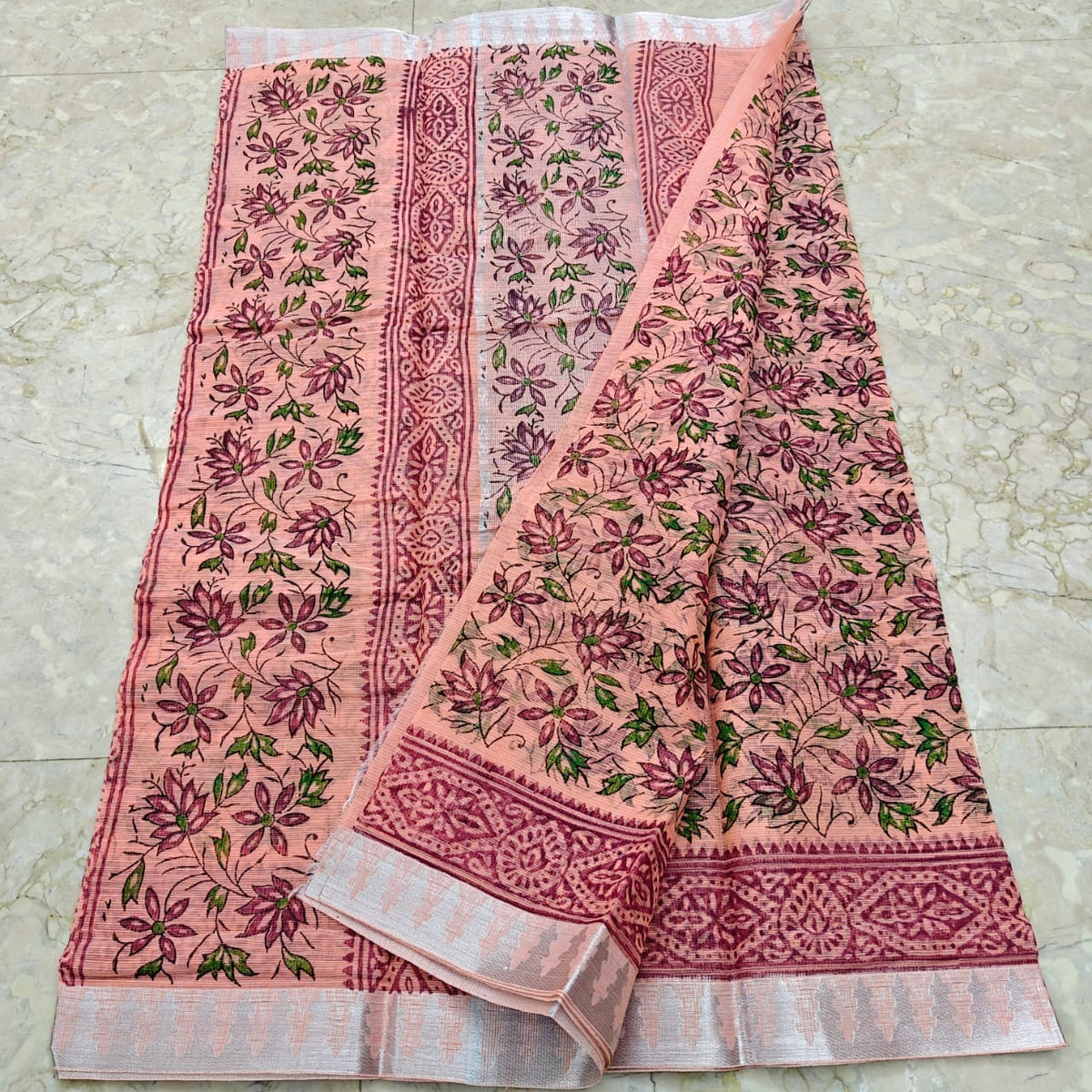Cotton Kota Hand Block Printed Saree