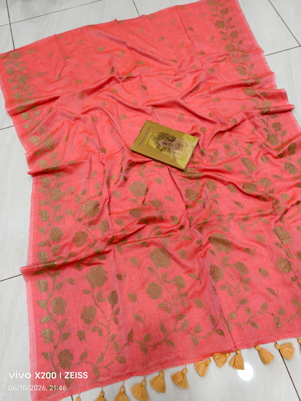 Floral Printed Mulmul Cotton Saree